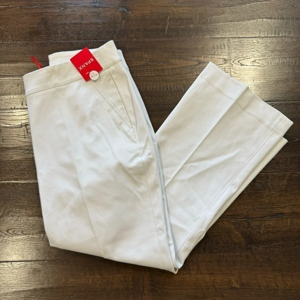 Spanx Silver Lining Classic White Kick Flare Pant Size Medium Petite Women